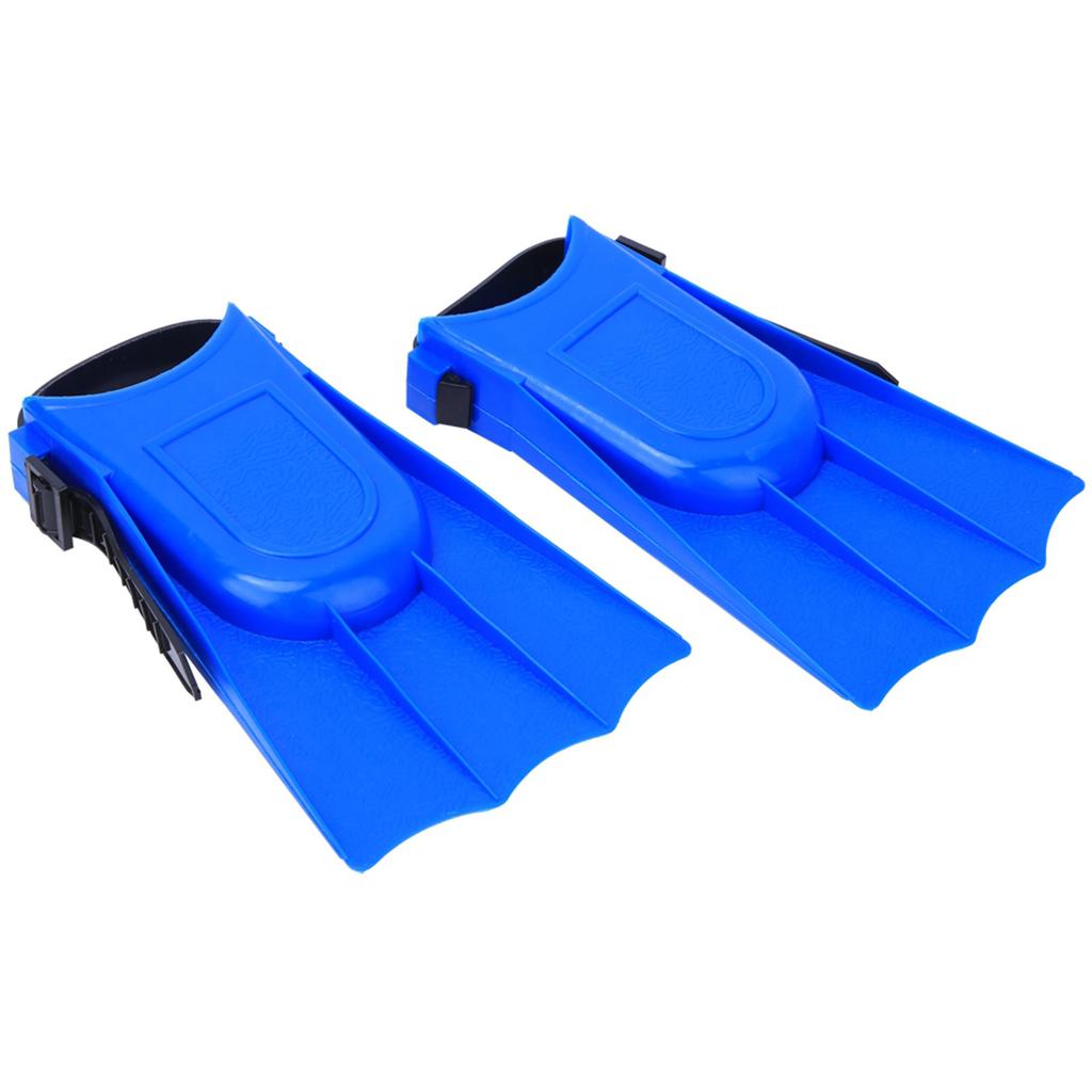 A Pair PVC Children Lightweight Diving Swimming Training Fins Snorkeling Short FlippersBlue 25 30 Yard