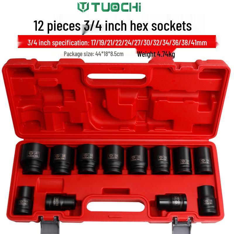 3/4 Heavy Duty Air Wrench 19mm Pneumatic Socket Head Hex Accessory