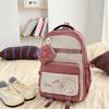 Cartoon Student Schoolbag Color Contrast Large Capacity Backpack with Coin Purse