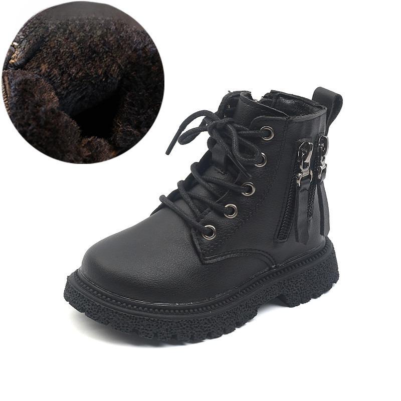 New Arrival Kids Winter Martin Boots British Style Boys Warm Leather Shoes Girls Cotton Fashion Ankle Boots