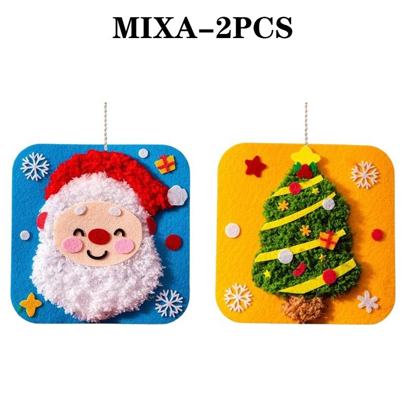 1-4PCS Christmas DIY Embroidery Kit Handmade Sewing Needlework Kids Craft Set Holiday Gift Home Decoration Room Decoration