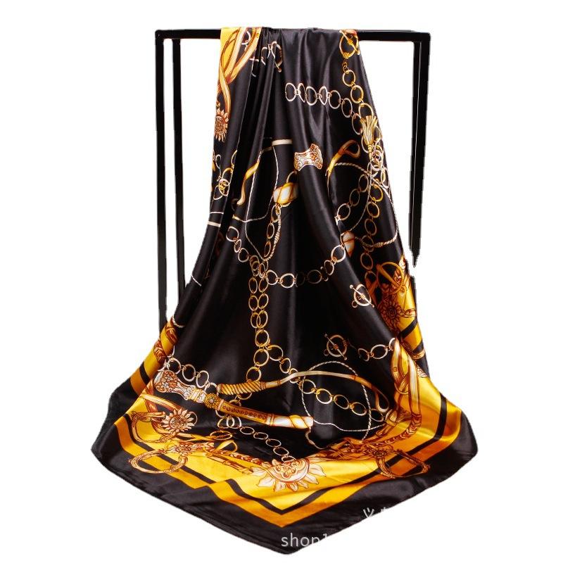High-quality Luxurious Silk Scarves Headband Scarfs Neck Scarf For Women Chain Silk Scarf Women's Decorative Shawl