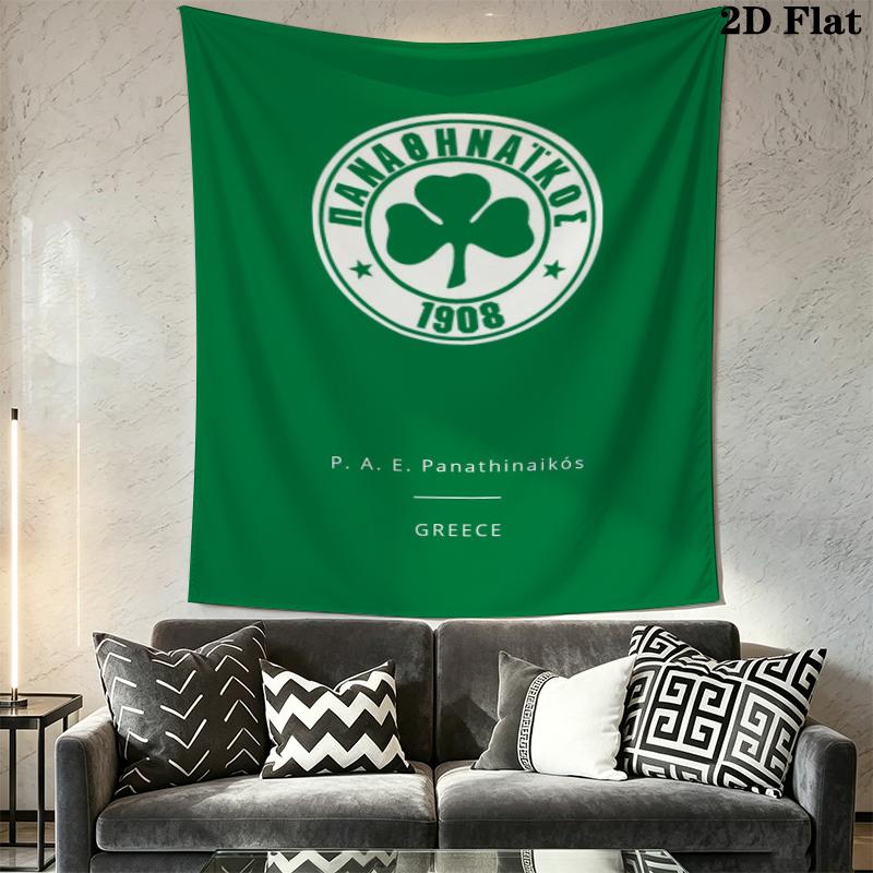 Panathinaikos Football Wall Tapestry Aesthetic Wall Hanging Printed Fabric Blanket Decorative Tapestries for Bedroom Living Room Home Decor