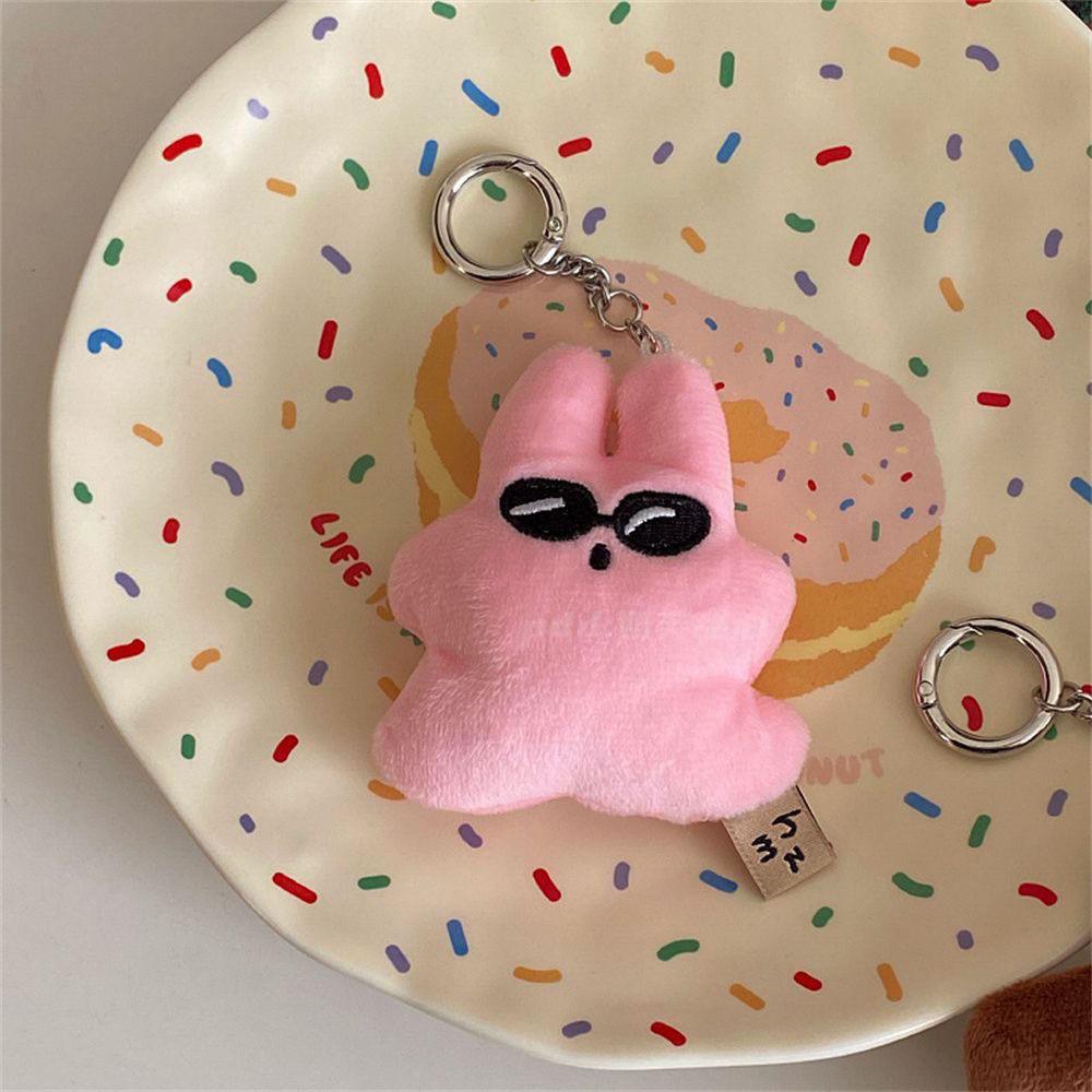 Sunglasses Rabbit Hug Bear Dolphin Pudding Dog Plush Doll Pendant Keychain Sunglasses Rabbit