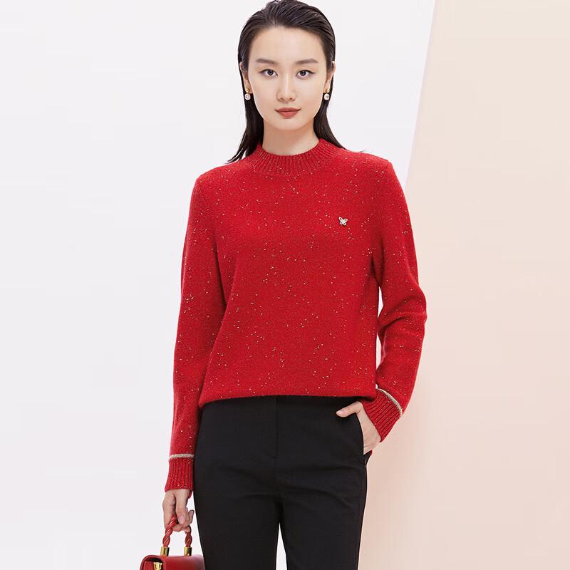 JESSIE Женский вязаный свитер с круглым вырезом, украшенный пайетками L