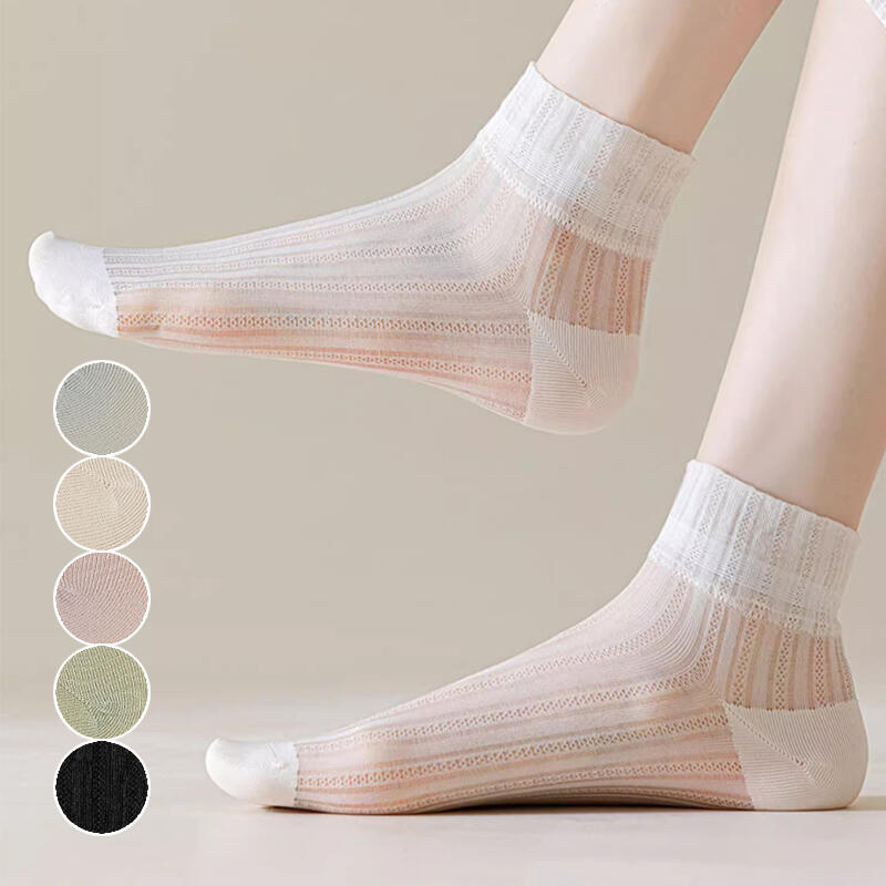 Direnic Summer See-Through Mesh Socks (5 Colors) black