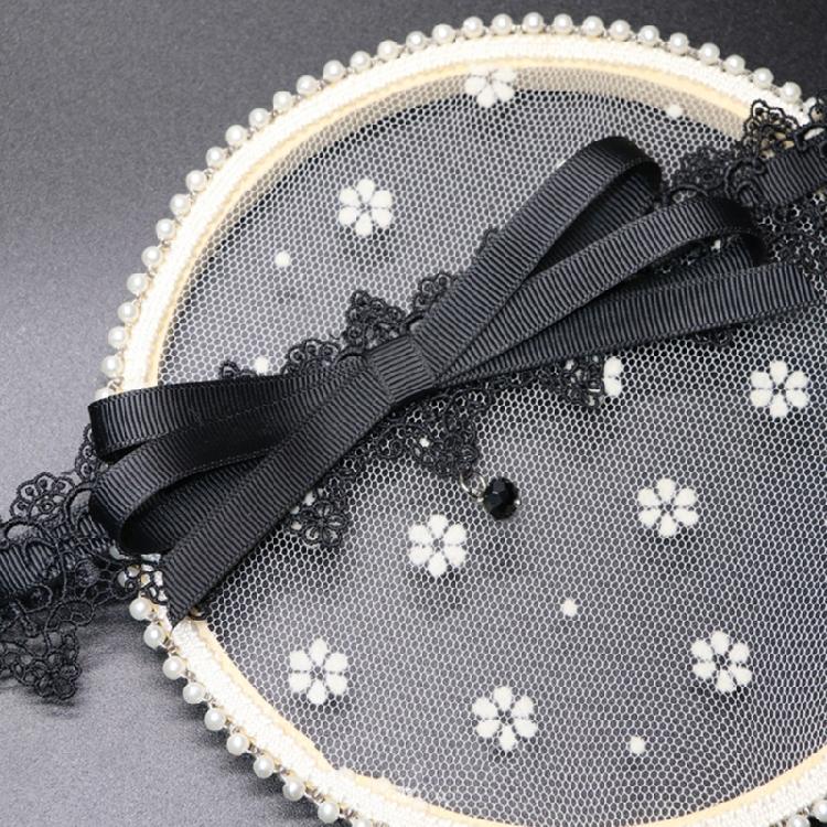 Sexy Schwarzer Spitzen-Schleifen-Knoten-Choker-Halskette Modisches Kragen-Halsketten-Schmuckstück