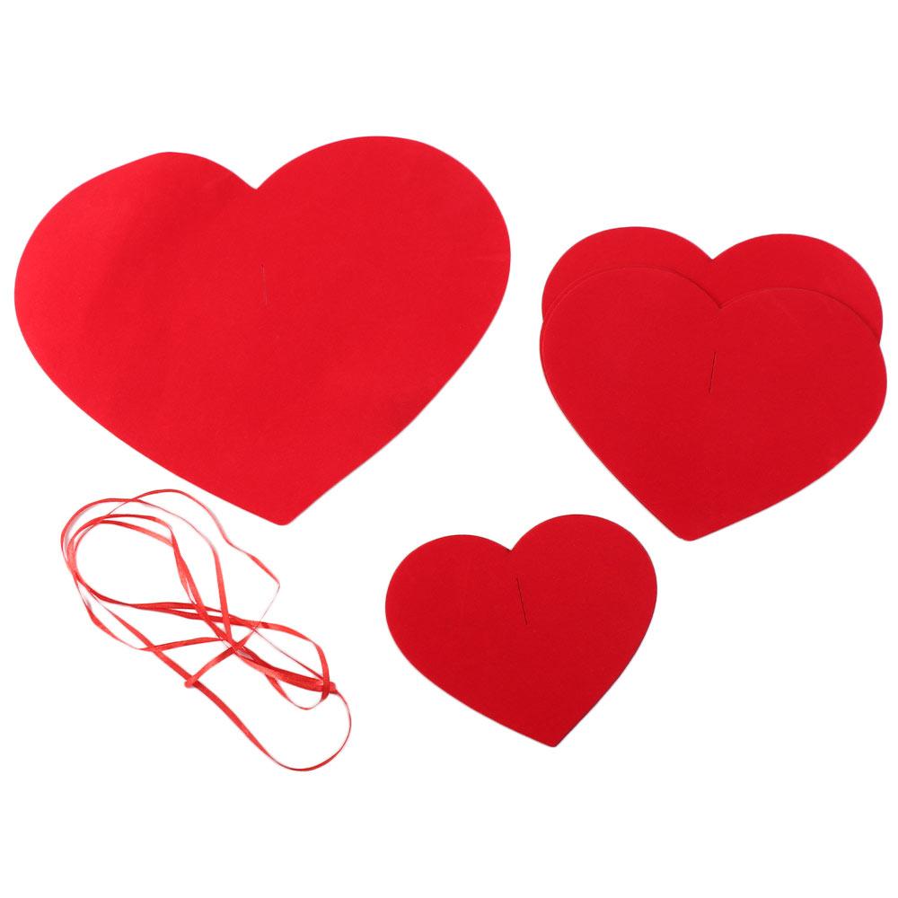 Wiederverwendbares Herzförmiges Banner Rote Festliche Zugfahne Valentinstagsbanner Geburtstagsparty