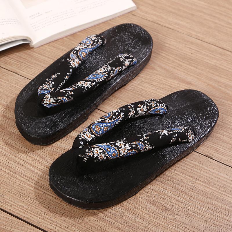 Fashion Japanese Traditional Geta Flat Bottom Unisex Wooden Paulownia Clog Man Woman Ninja Cosplay Shoes Flip Flop Summer Sandals 2025