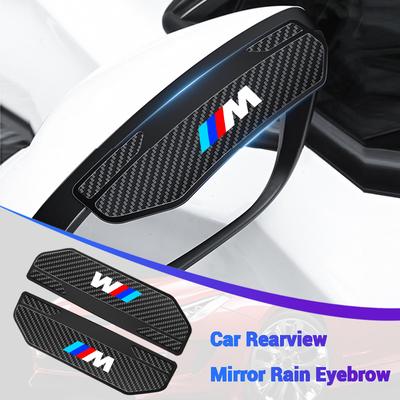 2Pcs Carbon Fibre Car Rearview Mirror Rain Eyebrow For M Emblem E46 E36 E34 F10 E90 F30 E60 F30 E53 E30 E92 E87 Accessories