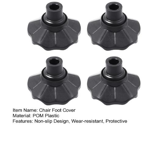 4 ks Ochranné kryty na nohy židlí Protiskluzové Odolné proti opotřebení POM Plastové Chrániče nohou židlí pro trávník Kempování Skládací židle Patky