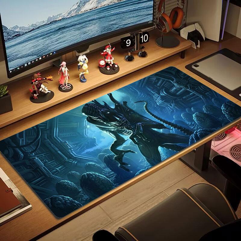 Alien Large Size Mouse Pad Large Gaming Table Cushion Nonslip Laptop Tablet Big Mousepad Xxl Mat Mini Pc Playmat With Lock Edge