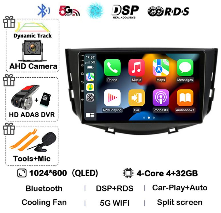 Android 14 Carplay Auto Car Radio For Lifan X60 X 60 2011-2016 2 Din Navigation GPS 4G+WIFI Multimedia Video Player Head Unit BT