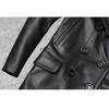 Chinese Size Long Jacket Men Genuine Leather Wind Coat Classic Black Plus Size Cowhide Jacket Casual Leather Cloth
