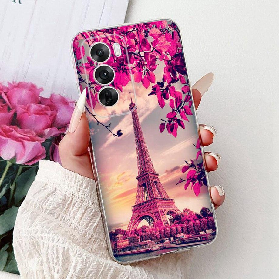 Soft Clear Silicone Back Cover For Oppo Reno12 Pro CPH2629 Phone Case Marble Butterfly Capa For Reno 12 12Pro 5G CPH2625 Capa