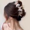 Fashion Simulation Butterfly Hair Clips Women Elegant Pearl Bow Ponytail Clip Sweet Crab Hair Claw Headdress Hair Accessories