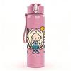 1PC Three Little Girls Cartoon Figure Print 750ml Color Plastic Sports Water Bottle Leakproof Flip Straw Lid Suitable for Sports Office Home Use