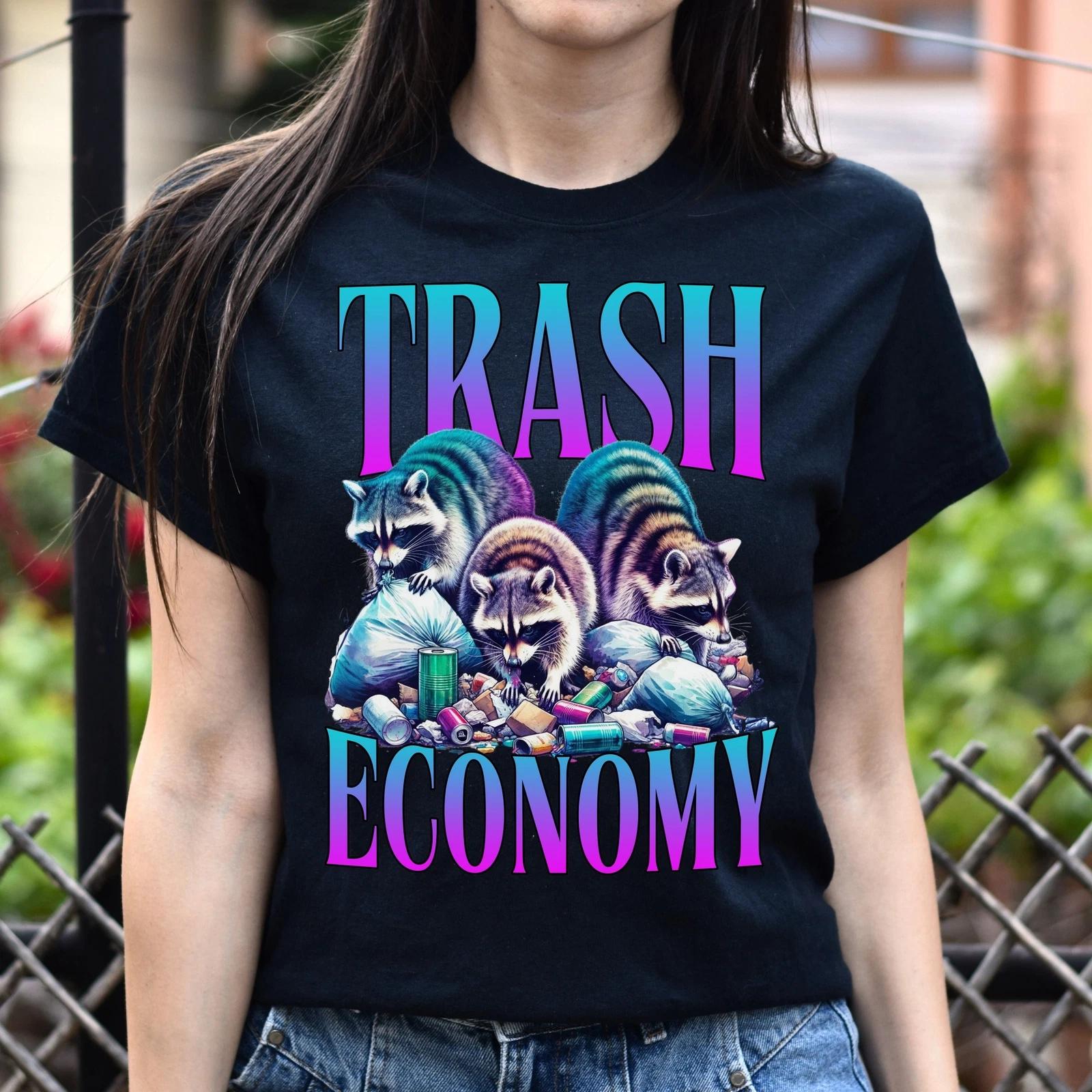 Trash economy T-Shirt Funny Racoon trendy economist graduation gift Unisex tee B 2XL