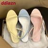 Fashion Round Toe Women Low Heel Sandals Shoes Female Slip On Footwear Casual Fashion Shallow Ladies Heeled Sandals Shoes Pumps