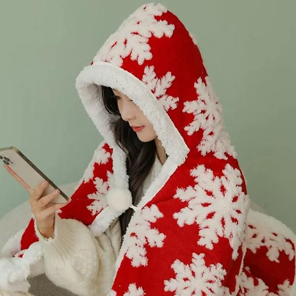 WTEMPO Toamnă Iarnă Crăciun Fulg de Nea Gros Lână Miel Multifuncțional Pătură Șal Pelerină Pătură Flanel Mare Pătură de Pui de Somn