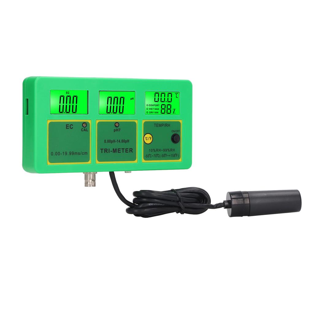 3 in 1 Water Quality Detector EC PH Temperature Humidity Tester LCD Display Water Monitor