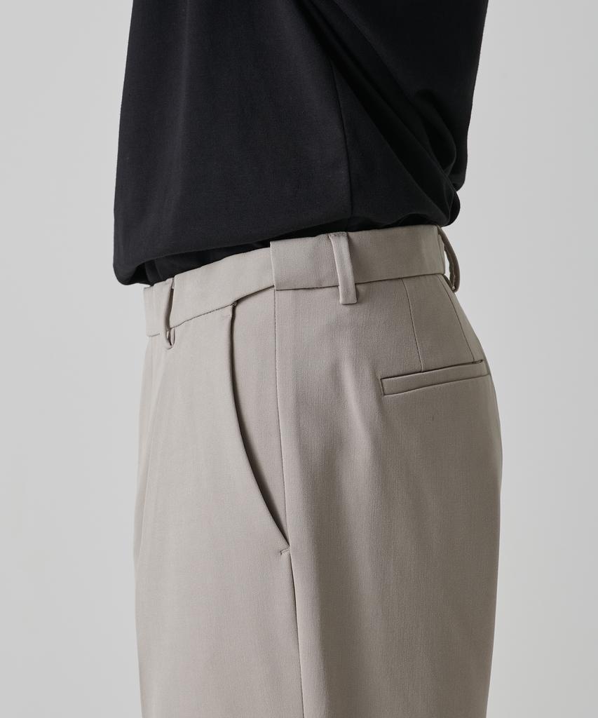 Musinsa Standard Reverse One-Pleat Wide Hidden Banding Slacks [Light Beige]