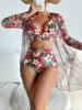 1011 new European and American high-end fashion and sexy multi-color printed bikini BIKINI three-piece women's swimsuit