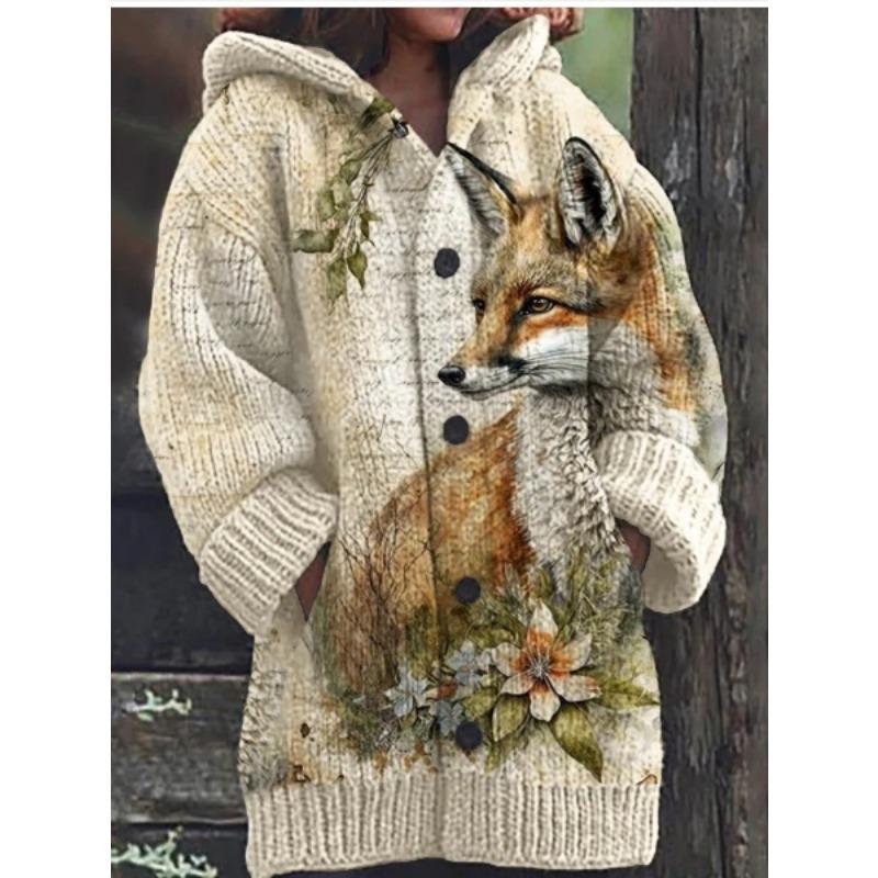 S-5XL for 2025 New 3D Printed Autumn and Winter Jacket Thickened Hooded Cardigan Sweater