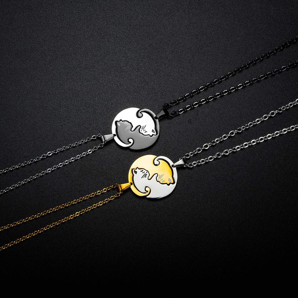 Pair Popular for Cat Gift for Lovers [Rockyu] Necklace, Couples, Black, Necklace, Cute, Unisex, Popular,