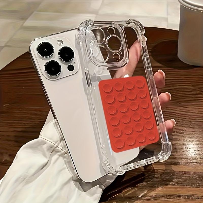Transparent Four-Corner Anti-Drop With 3D Suction Cup Phone Case For iPhone 17 16 15 14 13 12 11 Pro Max Plus XS XR Cover