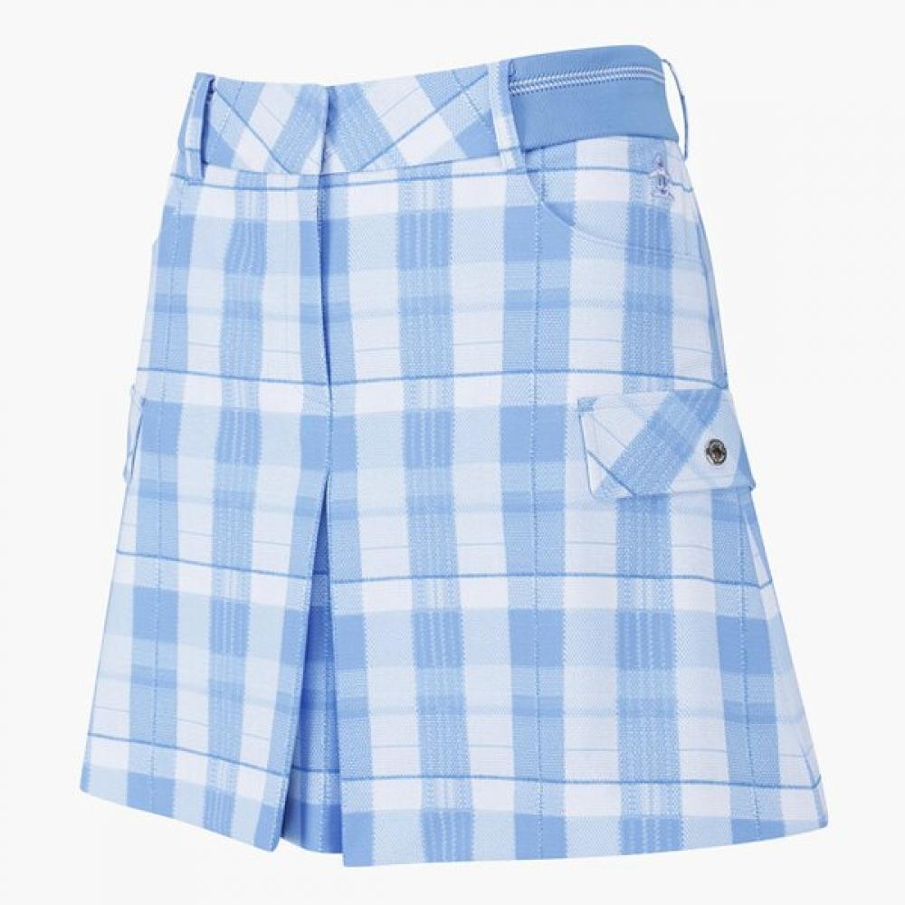 MunSingweAr Women S Cool Check A Line Skirt Blue  mp222lSk51 