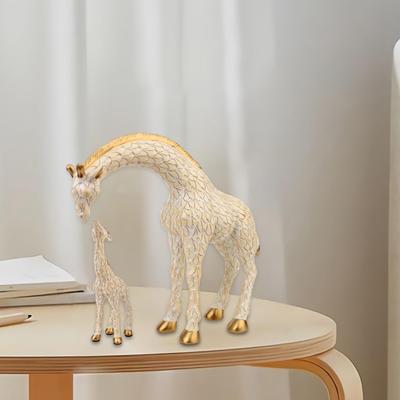 Statues de famille de girafes debout, figurines décoratives de table, polyvalentes, en résine, pour la maison, la cuisine, la salle à manger, délicates