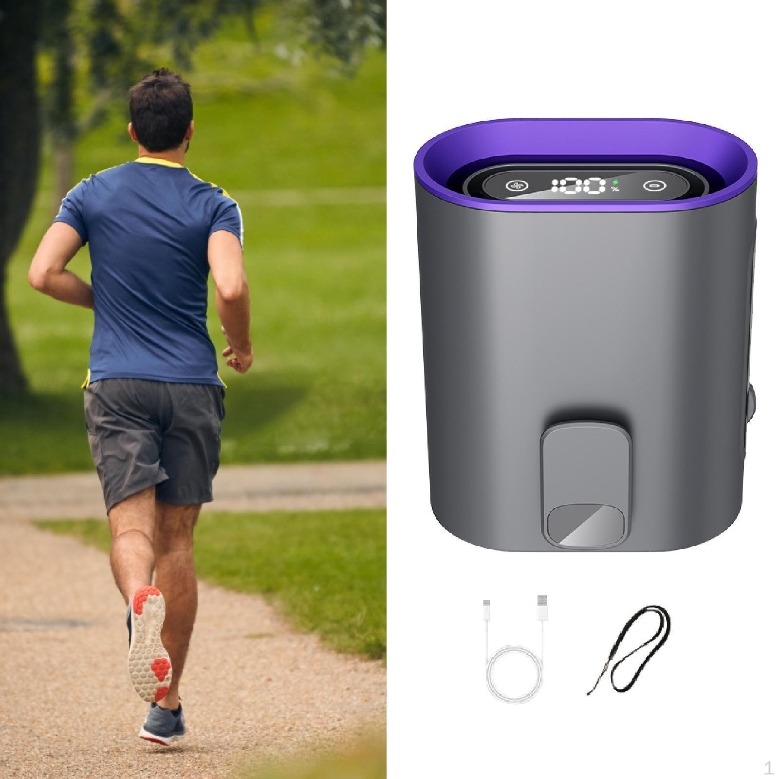 

Портативный поясной вентилятор 100 скоростей регулируемый летний перезаряжаемый со светодиодным дисплеем и фонариком серый