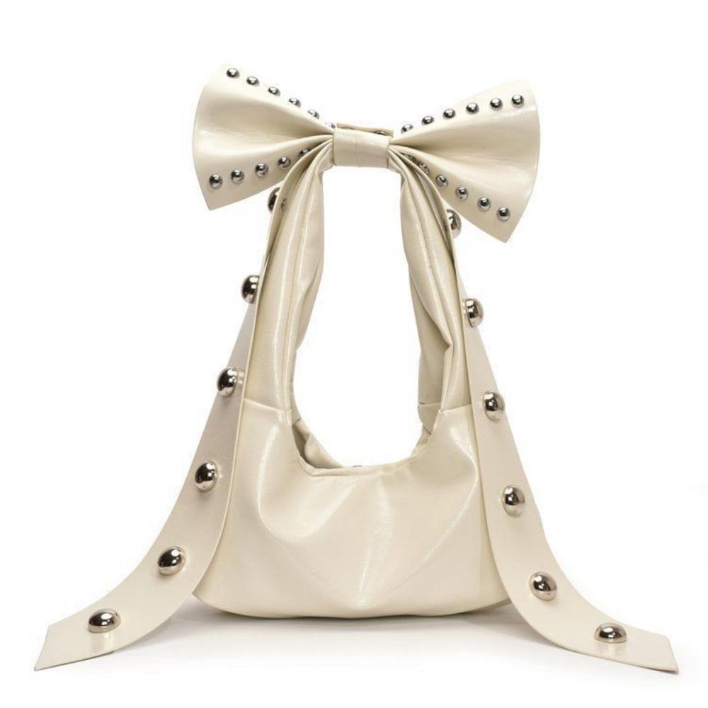 Simple Niche French Foreign Style Bag Bow Women's Bag, Shoulder Handbag Zipper Bag, Fashion Personality Women's Bag