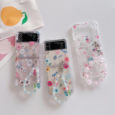 Für Samsung Galaxy Z Flip 4 3 Hülle Blume Armband Tpu Weiches Silikon Stoßfest Faltbar Transparent Schutzhülle Zubehör