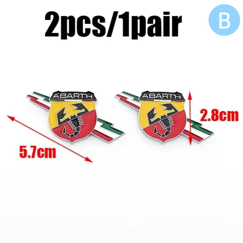 3D Abarth scorpion metal Car Fender side logo Rear Bumper tail door trunk car rear Emblem sticker styling Accessories
