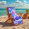 1PC Custom Name Mermaid Fantasy Underwater World Beach Towel Highly Absorbent And Sand-Resistant Towel for Swimming, Pool, Yoga, And Travel Lightweigh