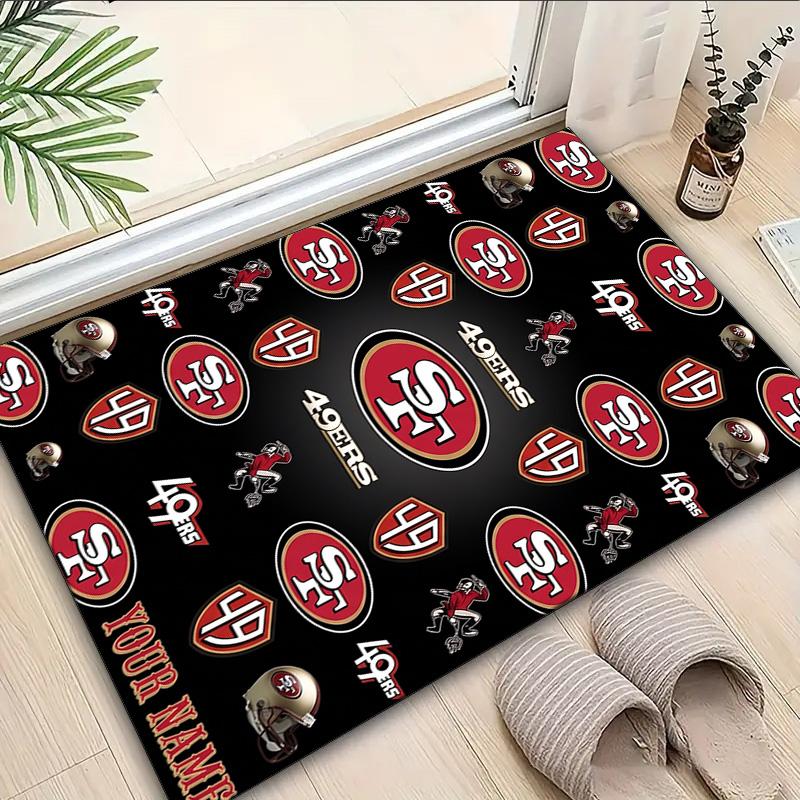 Custom Name Rug San Francisco Football Area Rug Suitable for Indoor And Outdoor,Carpets for Homes, Offices,Living Rooms,Home Decor,Christmas Gift