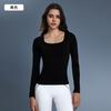 Seamless One-piece Woven Yoga Wear for Women, Versatile Slimming Base Shirt, Stretch Slim Fit Sports Long-sleeve Top for Women D11111