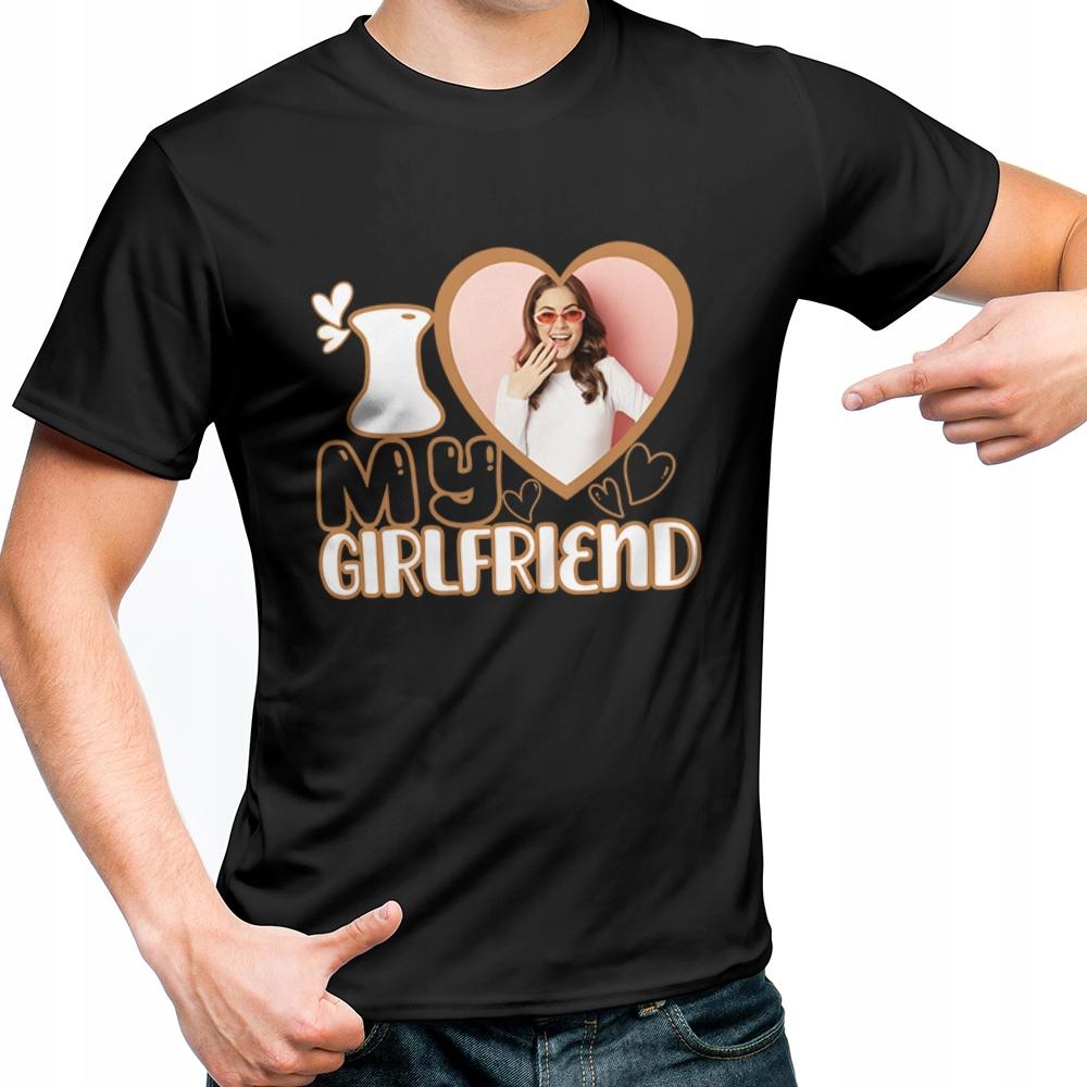 KOSZULKA MĘSKA I LOVE MY GIRLFRIEND ŚMIESZNY PREZENT WALENTYNKI roz. XL