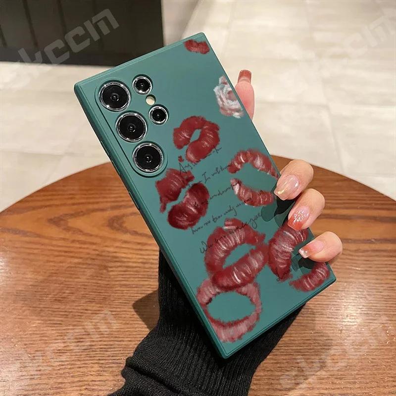 

Love Red Lips Phone Case For Samsung Galaxy S24 Ultra S23 Plus S22 S20 FE A55 A54 A73 A72 A71 A51 A50 A35 A15Silicone Soft Cover A15 4G