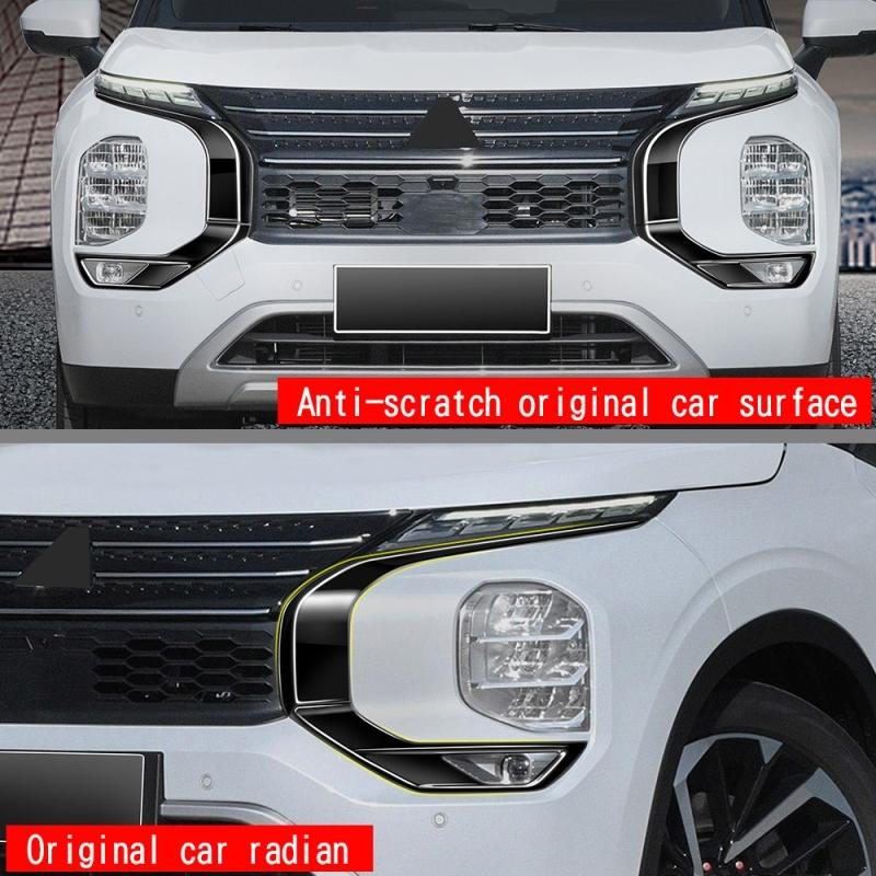 Voor Mitsubishi Outlander 2016-  2024 Koplamp Lamp wenkbrauw koplampkap sierlijst Voor Mistlamp Mistlamp Lampkap sticker