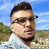 Vintage Style Unisex Non-Prescription Blue Light Blocking Glasses, Semi-Rimless, Durable PC Frame, with Clear PC Lenses