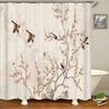Chinese Style Flower And Bird Landscape Shower Curtain Waterproof Bathroom Curtain Bath Curtains Fabric 3D Printed With Hooks