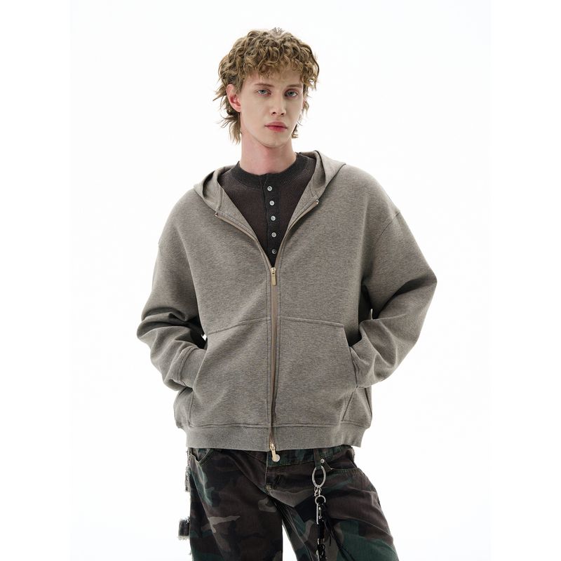 Kisko Autumn and Winter American-Style Cleanfit Commuter Casual Hooded Sweatshirt for Men and Women Casual Short Wide Cardigan Jacket