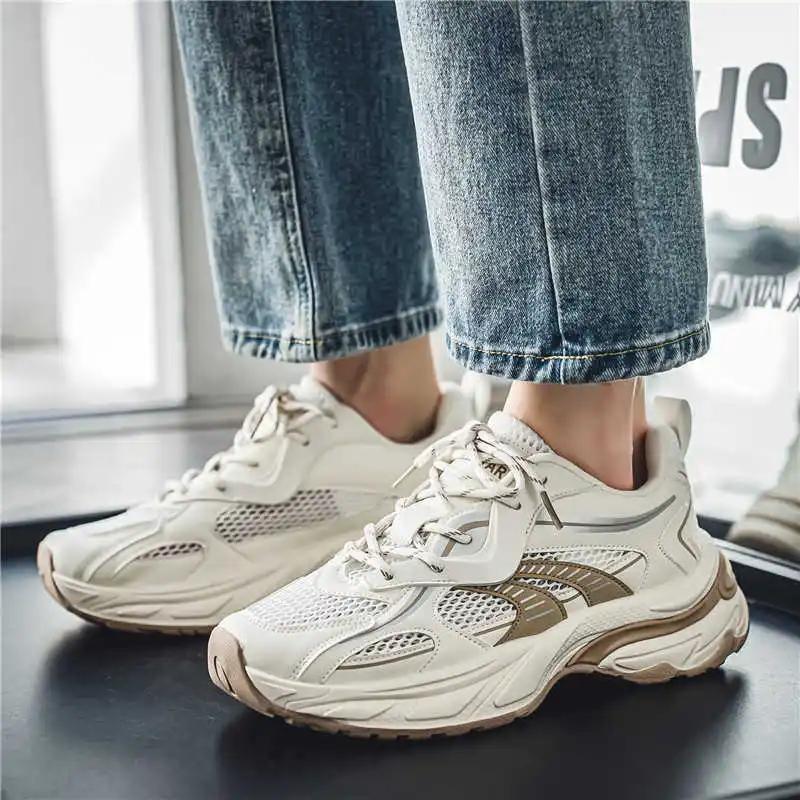 Plataform Natural Leather Men's Sneakers 50 Size Heels Shoes Wedding Elegant Men's Formal Dresses Sports Novelties Twnis