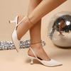 Europe, America 2025 spring and summer new light mouth metal heel high heels women's sexy square head bag head sandals women's shoes
