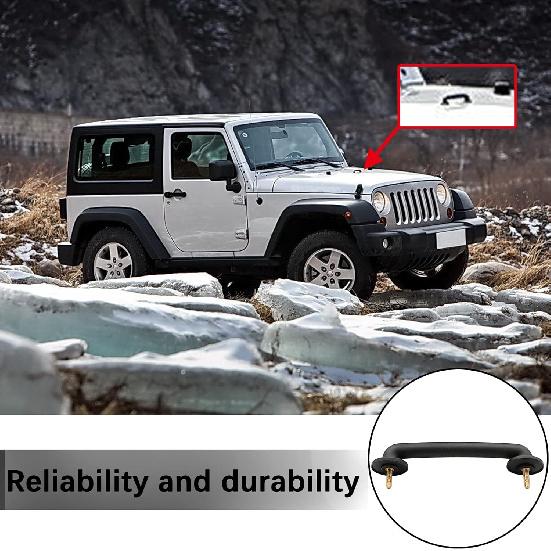 Front Windshield Hold Down Bracket Strap Hood Footman Loop Replace 55176422 Hood Accessories Compatible With 1997-2006 Jeep Wrangler TJ 2007-2018