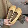 Frühlings- und Herbst-Doudou-Schuhe Bequeme weiche Sohle Flacher Ausschnitt Einzelne Schuhe Damen Ein-Fuß-Oma-Schuhe