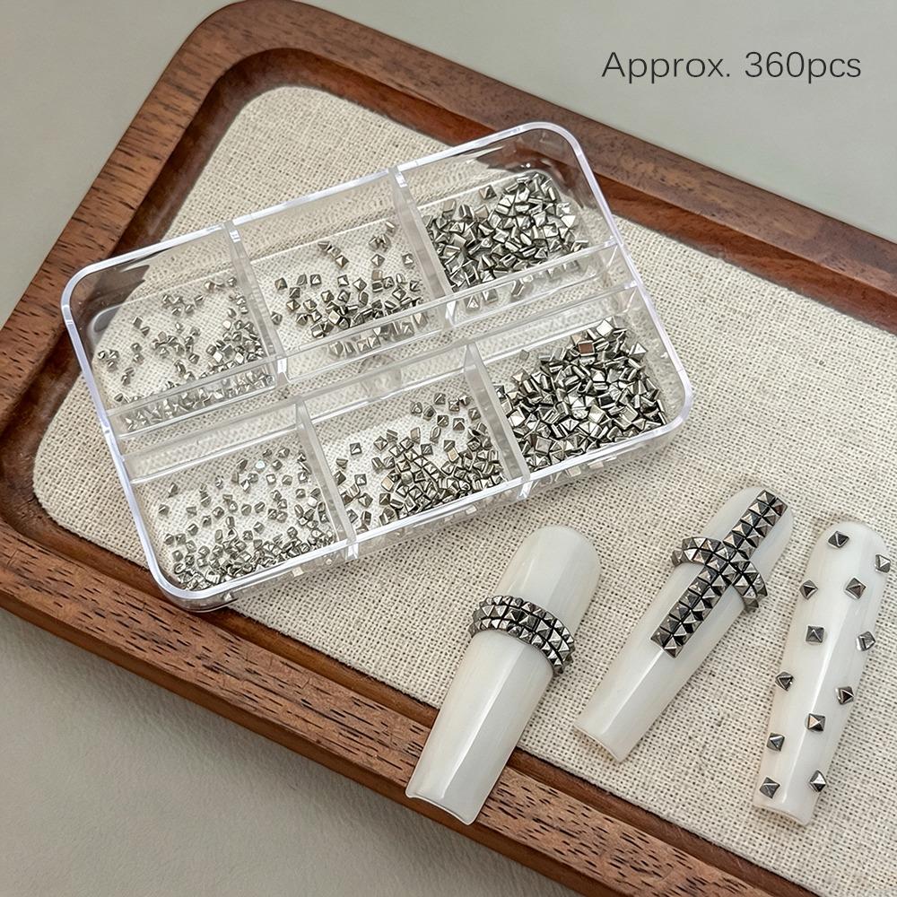 6 Grids/Box Nail Art Rivets Kit Metal Spike Studs DIY Nail Embellishments Gothic